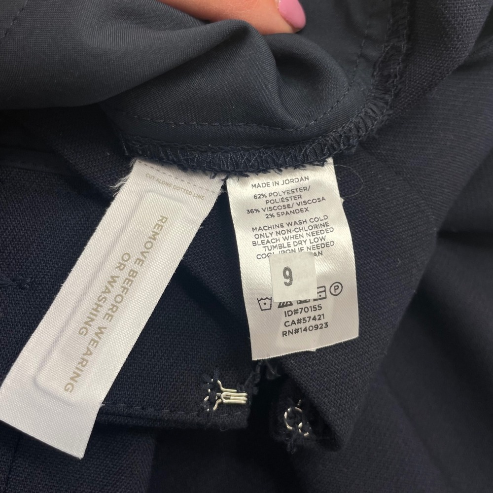 Loft NWT High Waist Trouser Pants Navy Blue Gold Button Sailor Wide Leg 6 - Picture 11 of 12